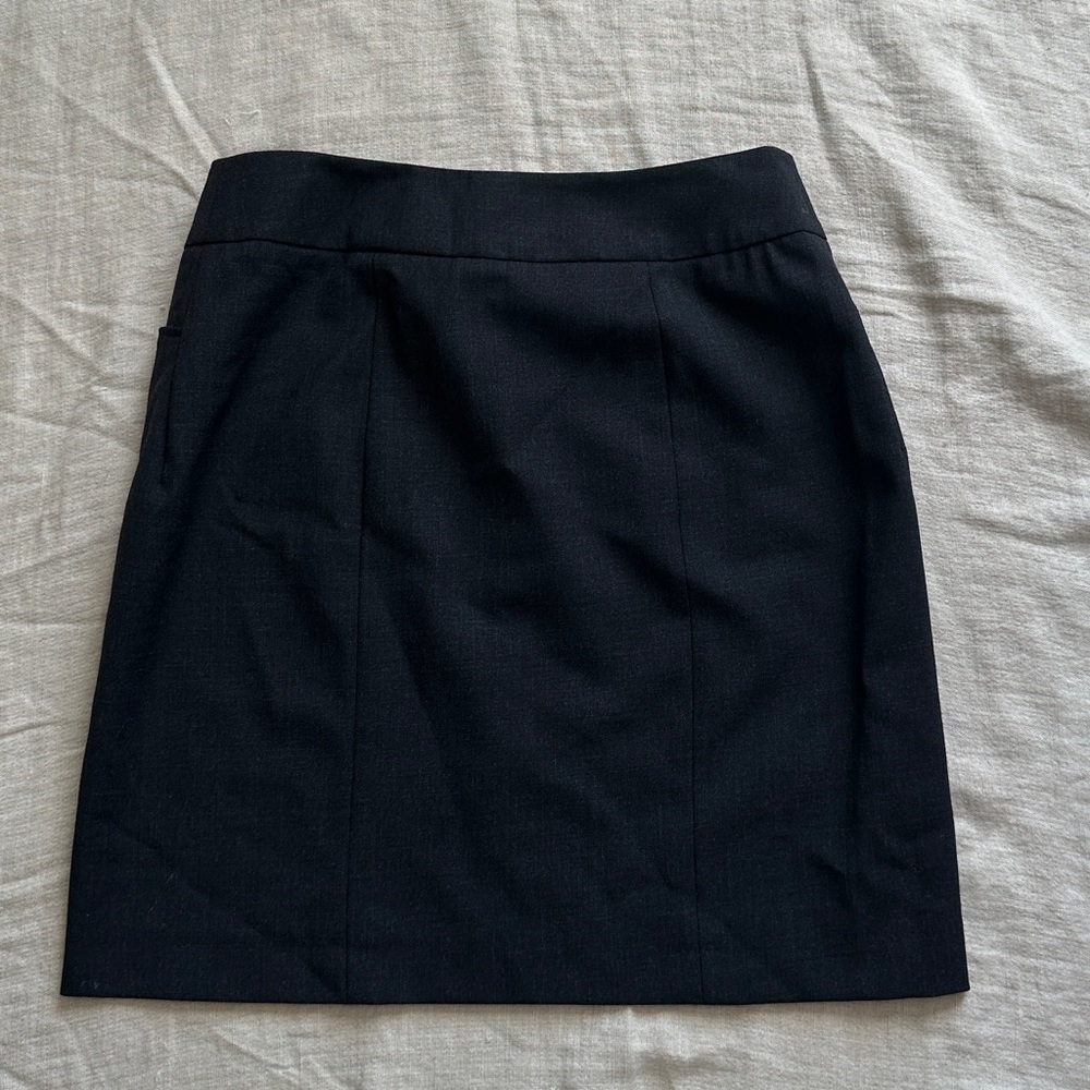 Vintage Black Wool Straight Skirt Henri Bendel Size 4 - Picture 7 of 8